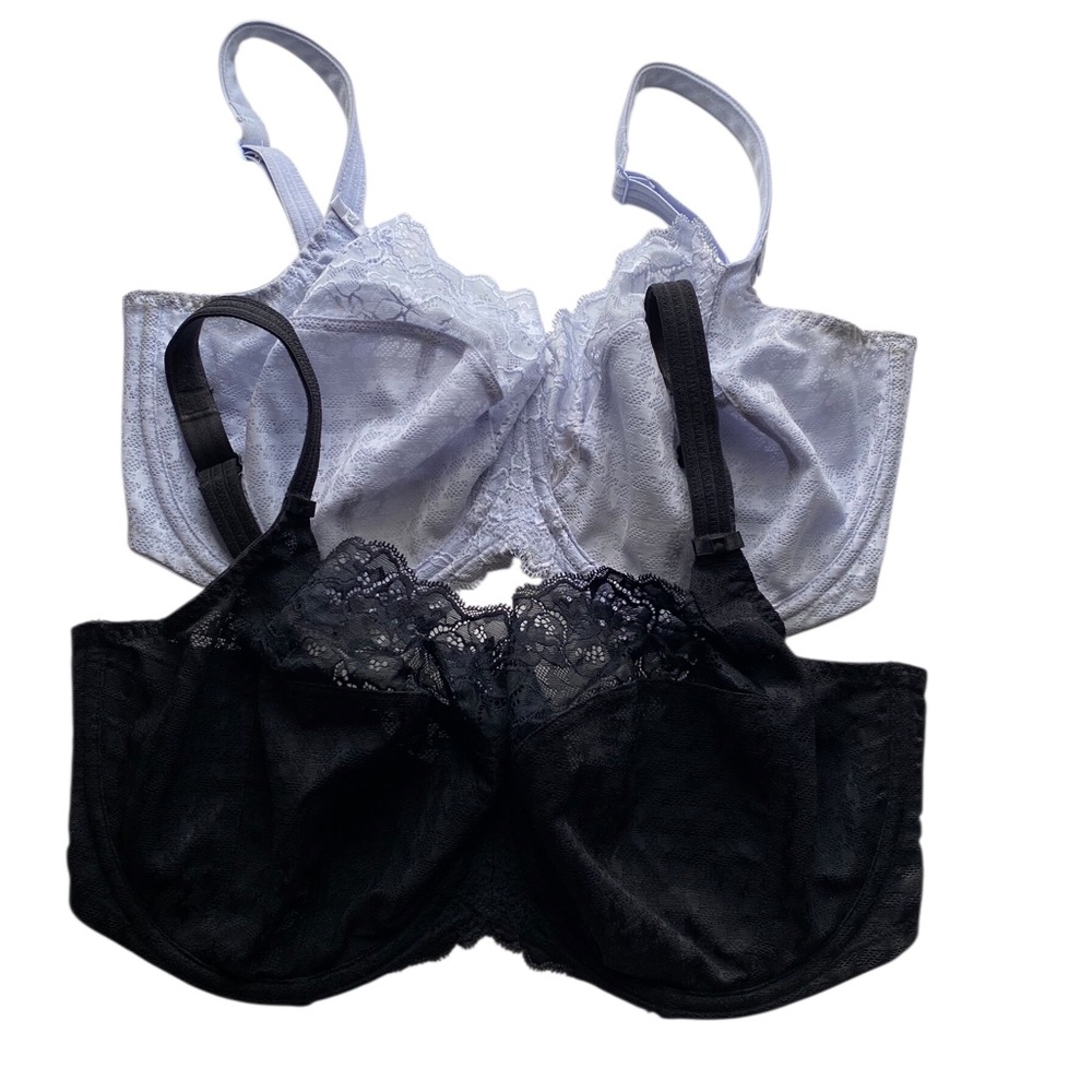 Panache Envy Bra Lot Of 2 36G 36 G Underwire Stretch Lace Black & Blue